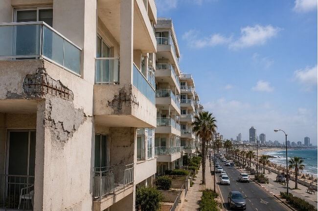 מבנים סמוכים לחוף הים